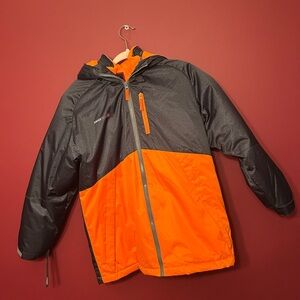 Swiss Tech Kids Puffer Jacket in Orange and Black